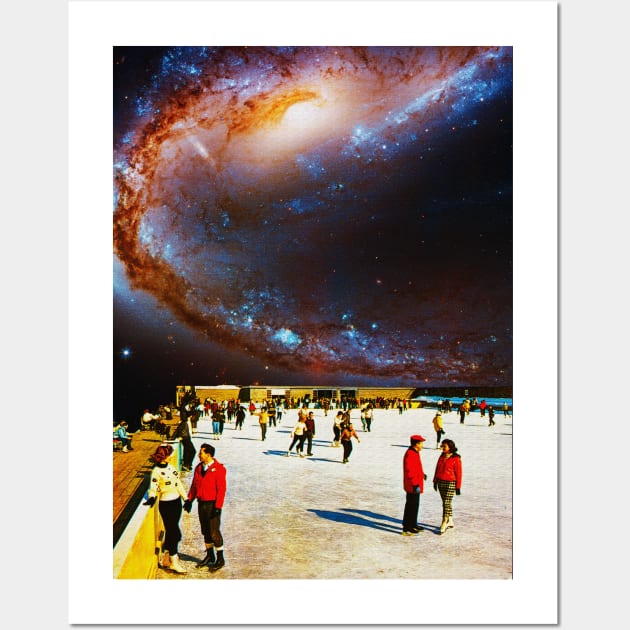 Galaxy Skating - Space Collage, Retro Futurism, Sci-Fi Wall Art by jessgaspar